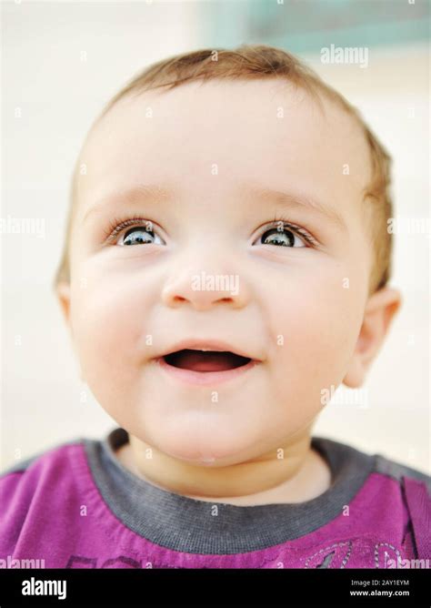 Adorable Gorgeous Baby Green Eyes Portrait Outdoor Stock Photo Alamy