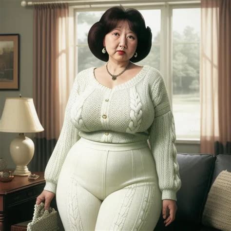 Hi Res Image White Grandma Knitting Big Wide Hips Big Thighs