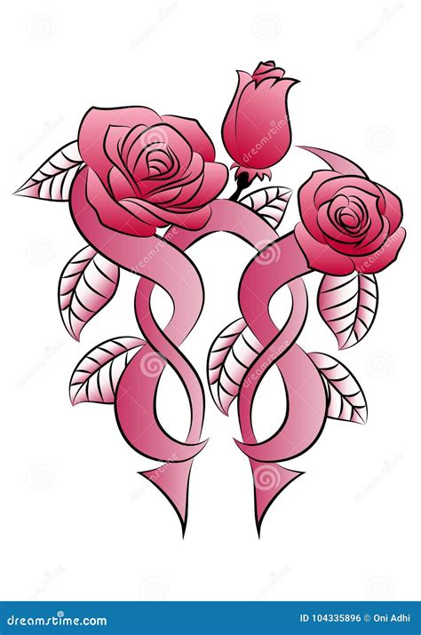 Three Rose Flowers Tattoo Stock Illustration Illustration Of Isolated