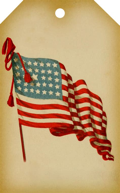 Vintage American Flag Printable Digital Tag Call Me Victorian