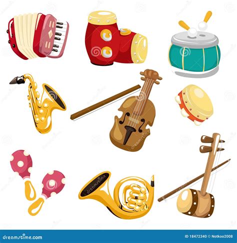 Cartoon Musical Instruments And Children Vector Illustration