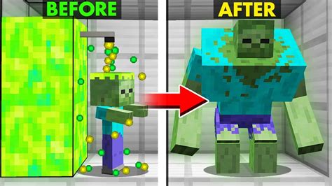 How To Upgrade A Zombie To 1000 Lvl Before And After In Minecraft Noob