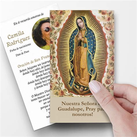 Spanish Funeral Prayer Cards, Memorial Prayer Cards, Catholic Prayer