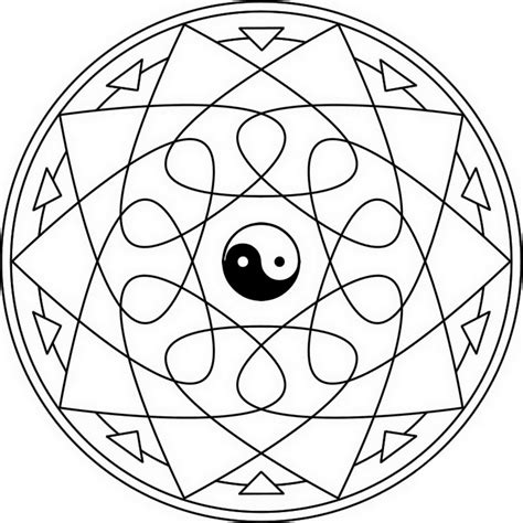 Yin Yang Mandala Coloring Page Colouringpages