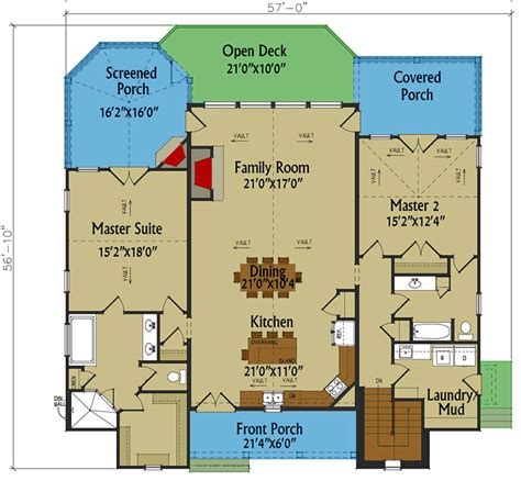 Sprawling ranch house plans, house plans with basement, house plans with 3 car garage, house plans with game room, house plans with two master suites,10170 Exclusive Mountain Home Plan with 2 Master Bedrooms ...