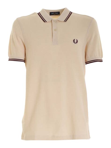 Polo Shirts Fred Perry Embroidered Logo Polo Shirt In Cream Color M L