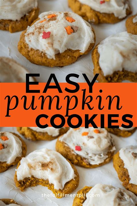 Soft Pumpkin Cookies With Cream Cheese Frosting Soft Pumpkin Cookies