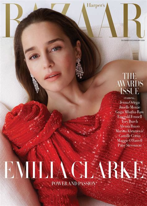 Emilia Clarke For Harpers Bazaar Uk December January Hawtcelebs