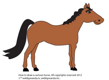 Drawing a horse in watercolor is not as hard as it might appear at first glance. web E wanda.tv - How to Draw a Pony or Horse