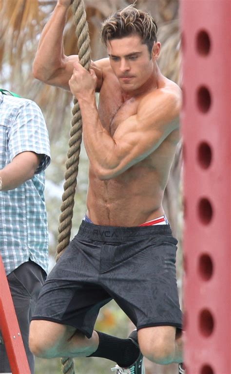 Swinging Into Action From Zac Efron S Shirtless Pics E News