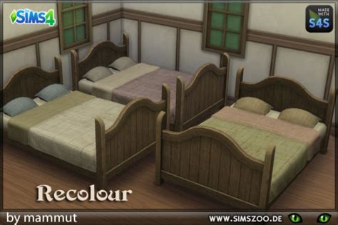 Blackys Sims 4 Zoo Double Bed By Mammut • Sims 4 Downloads