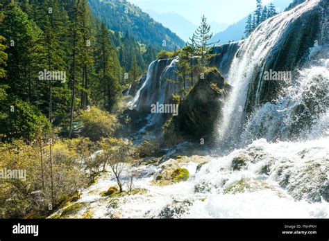 Pearl Shoal Waterfall Jiuzhaigou National Park Sichuan Province