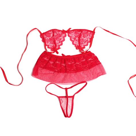 2017 New Sexy Lingerie Hot Red Lace Bra Skirt Erotic Lingerie Pole Dancing Lenceria Sexy