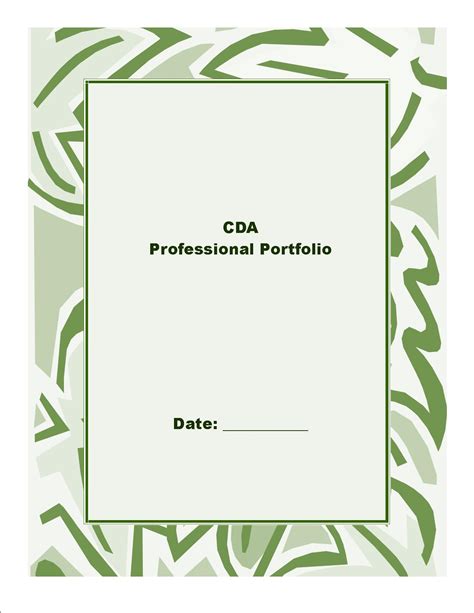 Free Printable Teacher Cda Portfolio Cover Template