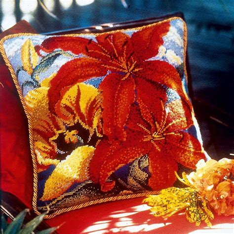 Ehrman designer kaffe fassett tapestry needlepoint chart overlapping squares. Lilies - Ehrman Tapestry | Ehrman tapestry, Needlepoint ...