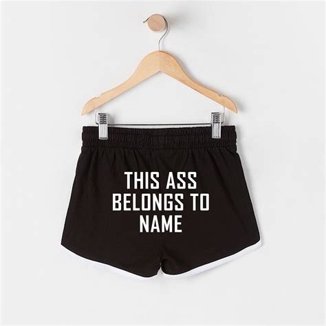 Custom This Ass Belongs To Name Booty Shorts Personalized Etsy