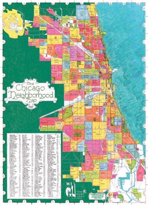 Map Of Chicago Neighborhoods Poster