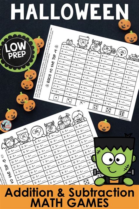 Halloween Addition And Subtraction Games For 2nd Grade Easy Prep Fact