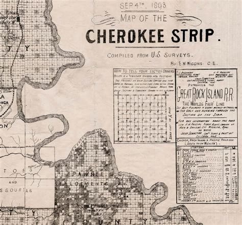 Cherokee Strip Land Run Of 1893 Rare And Antique Maps