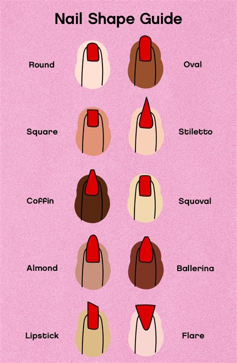 10 different nail shapes for every finger type glamour