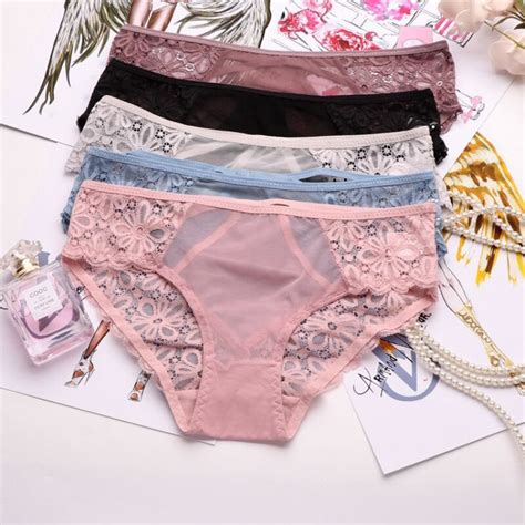 Spandcity Floral Embroidered Lace Sexy Women Underwear Modern Hollo Out Panties Seamless Briefs