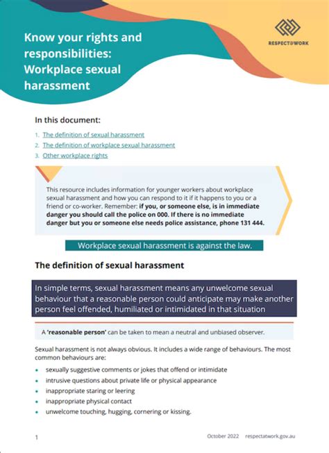 Know Your Rights And Responsibilities Workplace Sexual Harassment Respect Work