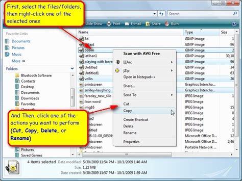 Information And Tutorial Learn Vista Copying Moving Deleting And