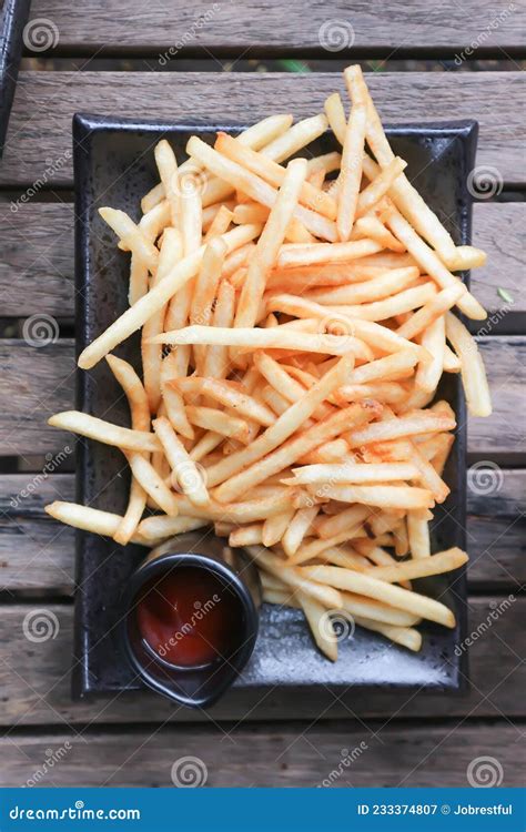 French Fries With Ketchup And Mayonnaise Stock Image Image Of Potato