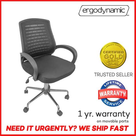 Ergodynamic Emc 120 Mesh Designer Office Chair With Armrests Black Lazada Ph