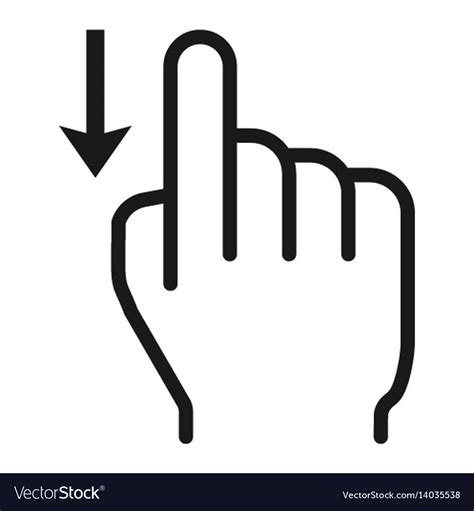 Swipe Down Line Icon Touch And Hand Gestures Vector Image