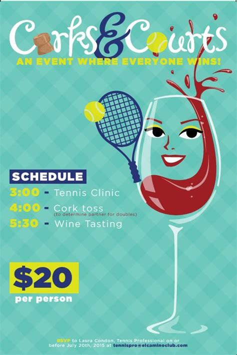 Corks And Courts Fun Tennis Event Tennis Event Tennis Fundraiser