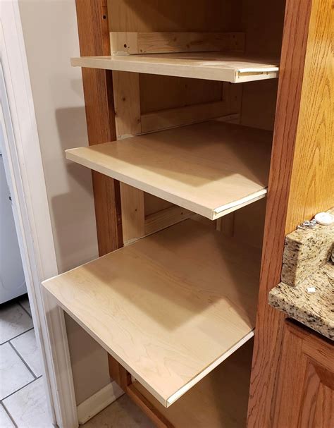 How To Build Pull Out Cabinet Shelves Image To U