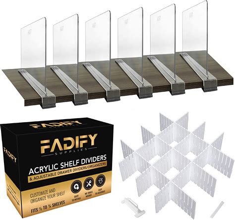 Wholesale Fadify Premium Clear Acrylic Shelf Dividers Closet Shelf