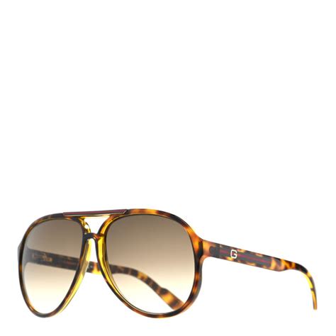 Gucci Acetate Polarized Web Aviator Sunglasses Gg 1065 S Tortoise 1223412 Fashionphile