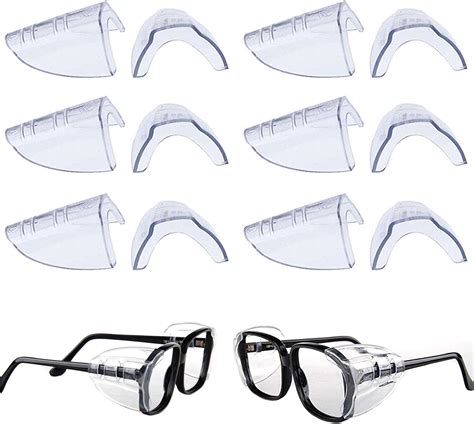 6 pairs eye glasses side shields slip on side shields for safety glasses fits small to large
