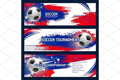 Vector Soccer Match Championship Banners Soccer Match Banner Soccer