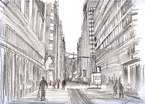 Begin by drawing three straight, horizontal, parallel lines. City Street Drawing at GetDrawings | Free download