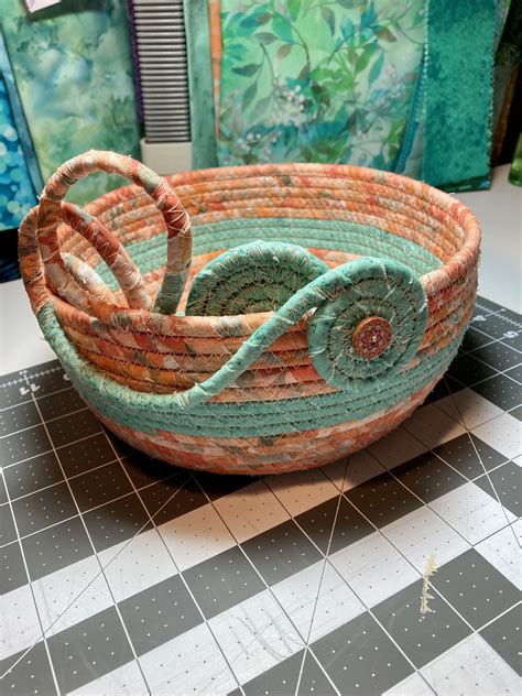 Coiled Fabric Bowl Fabric Bowls Diy Rope Basket Rag Rugs Sewing