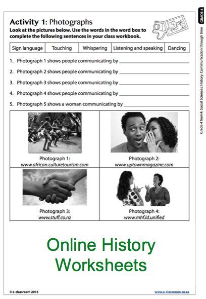 Grade 4 Online History Worksheet, Communication. For more worksheets