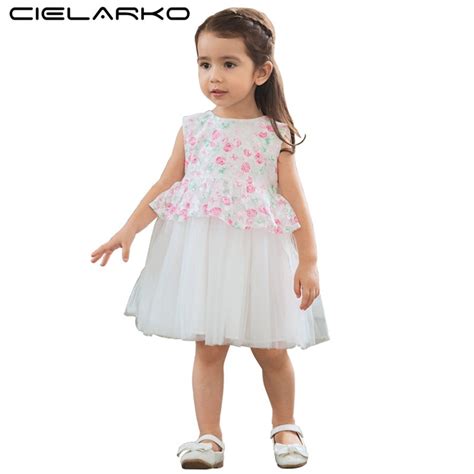 Cielarko Baby Girls Party Dress Flower Princess Birthday Dresses Summer