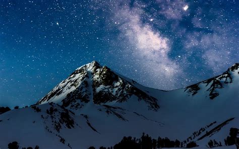 Download Wallpaper 1920x1200 Mountains Night Starry Sky