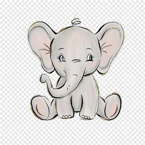 Baby Elephant Cuteness Drawing Watercolor Painting Infant Baby