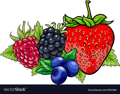 Berry Fruits Cartoon Royalty Free Vector Image