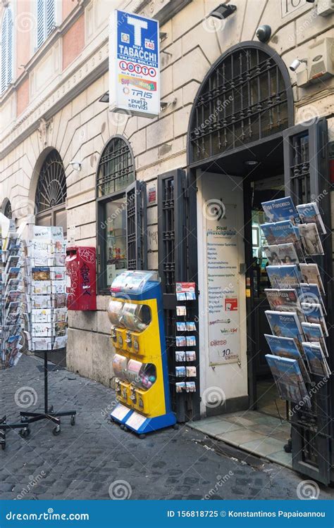 Tobacco Shop In Rome Italy Editorial Image Image Of Scene Display
