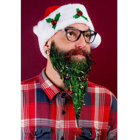 Glitter Beard Fashion Magic Hipster Glasses Christmas Trees By