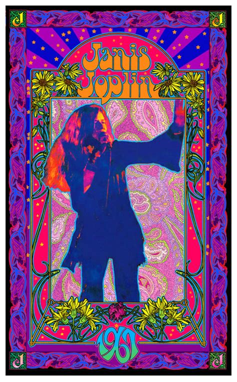 Janis Joplin Psychedelic Poster Etsy