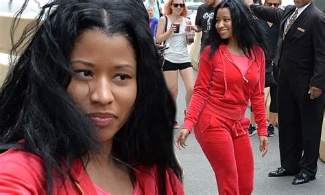 Nicki Minaj Wears Red Juicy Couture Tracksuit After Denying Iggy Azalea Feud Daily Mail Online