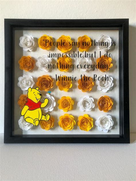 Winnie the Pooh Shadow Box | Etsy in 2021 | Shadow box gifts, Flower