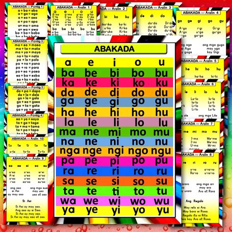 Reading Chart Abakada Educational Chart Laminated Unang Hakbang Sa