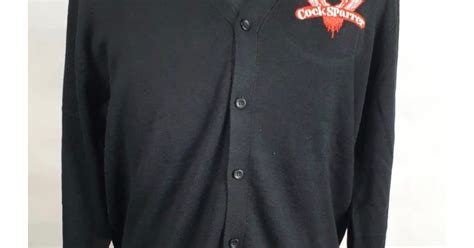 Cardigan Cock Sparrer Wings Black Clothes Shop Cock Sparrer